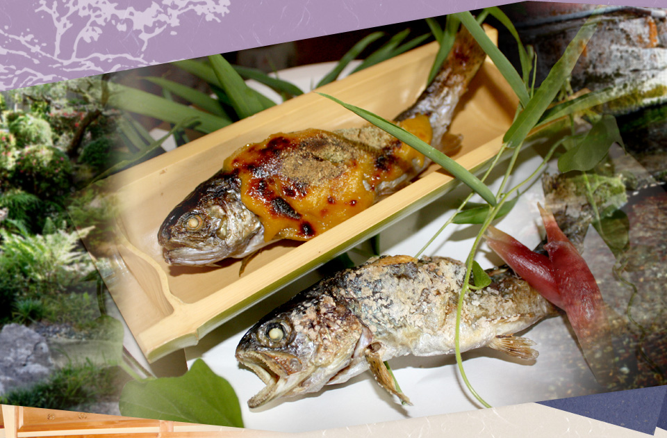 滋賀県米原市でニジマスをご堪能されたい方は 日本料理 本陣樋口山 へ 清流の里にて虹鱒を中心とした日本料理を提供しています